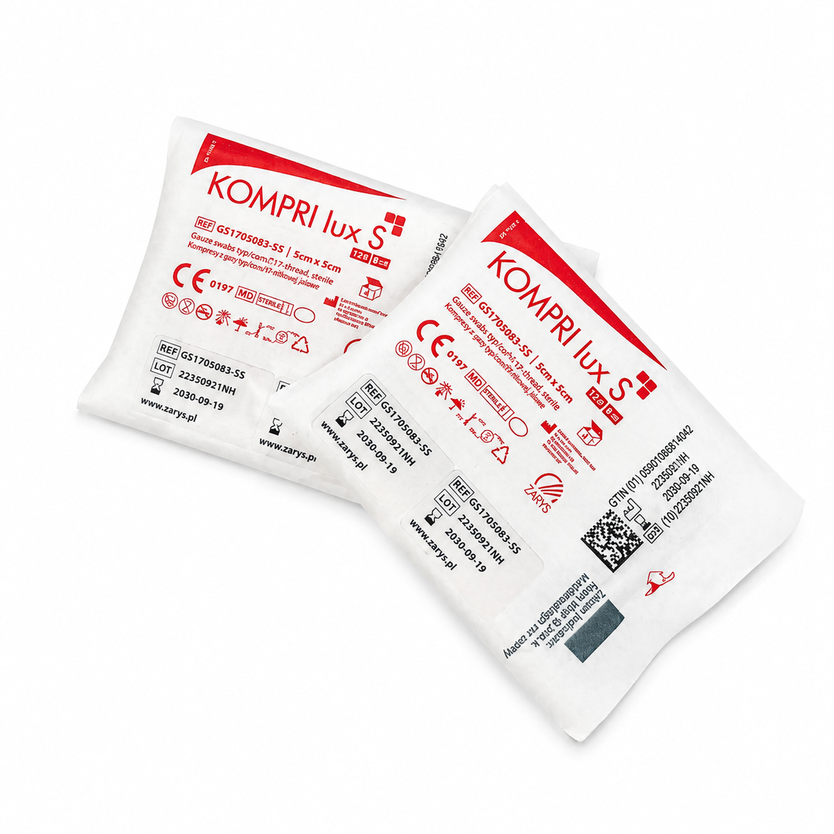 KOMPRI LUX S sterila gaskompresser 5 × 5 cm, 1 sterilförpackning