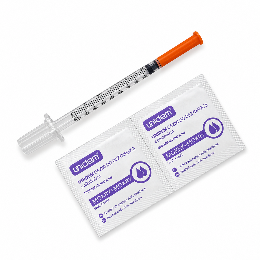 Insulinpaket U-100 1 ml – 10 sprutor + 10 alkoholservetter