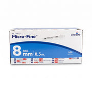 embecta Micro-Fine U-100-insulinsprutor 0,5 ml, 30G × 8 mm, 100 st – produktbild 2